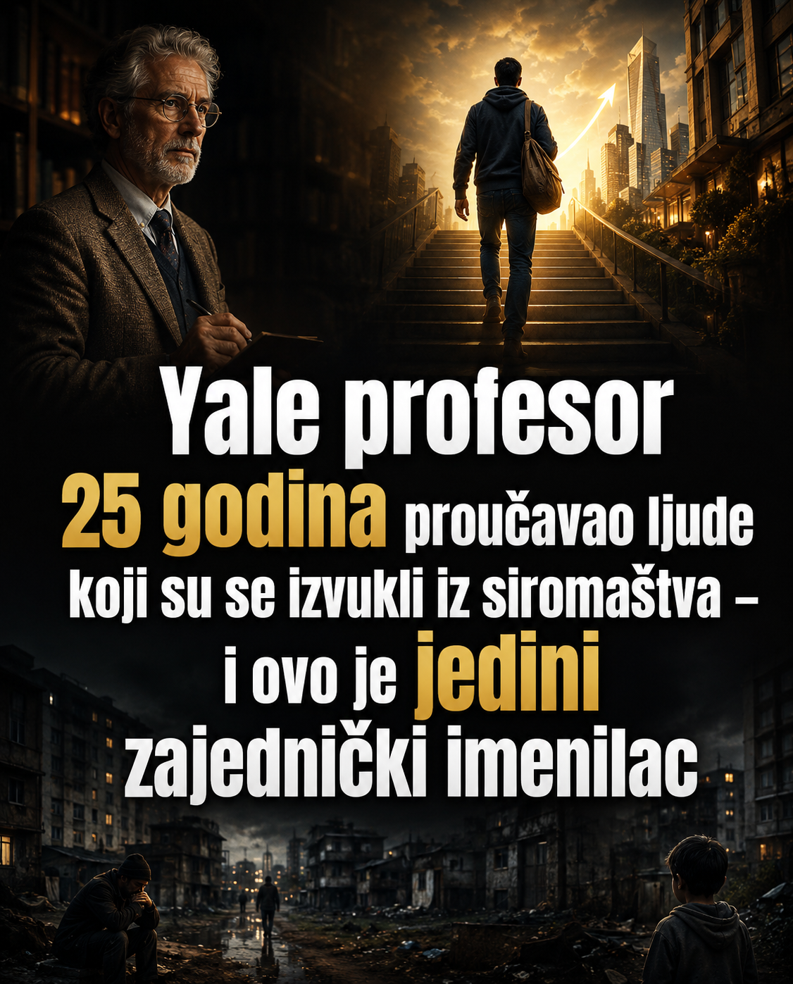 Yale profesor godinama proučavao ljude koji su se izvukli iz siromaštva — i ovo je jedini zajednički imenilac